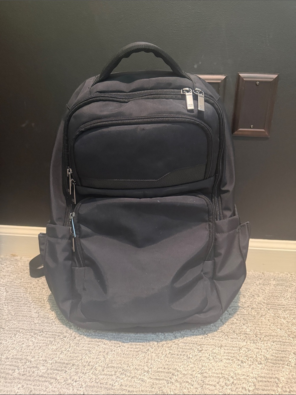 Signature day Black Multi‑Pocket Travel Backpack